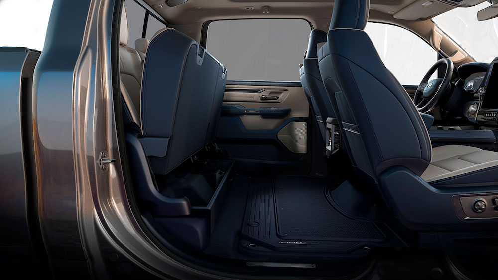 2019 Ram 1500 – Rear Seat lifted with Flat-load Floor - The Intelligent 2017 Ram 1500 Rear Seat Fold Down